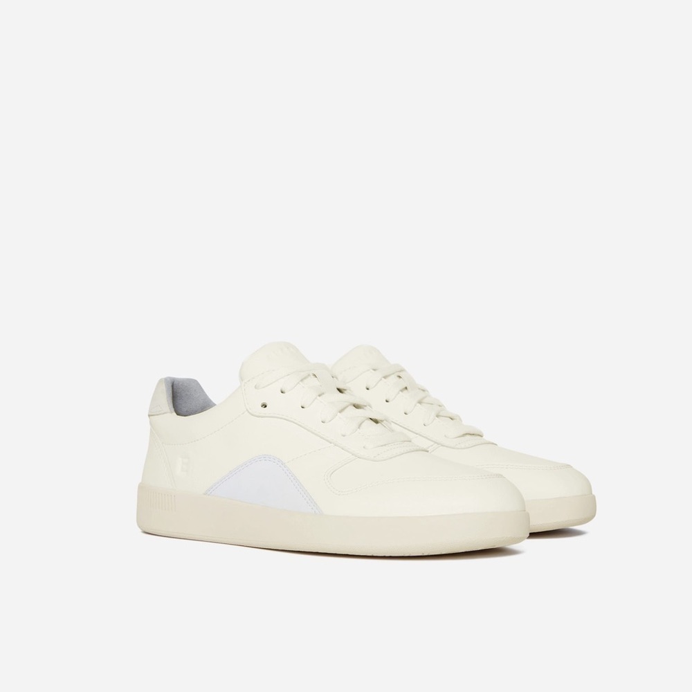 NWOB EVERLANE The ReLeather Court Sneaker Off-White Grey F14/M12